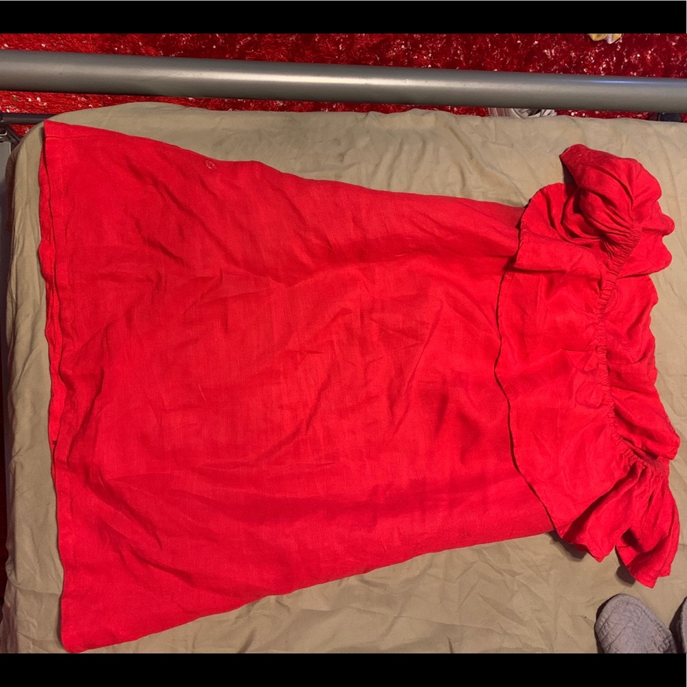 Cute off the should ruffle dress